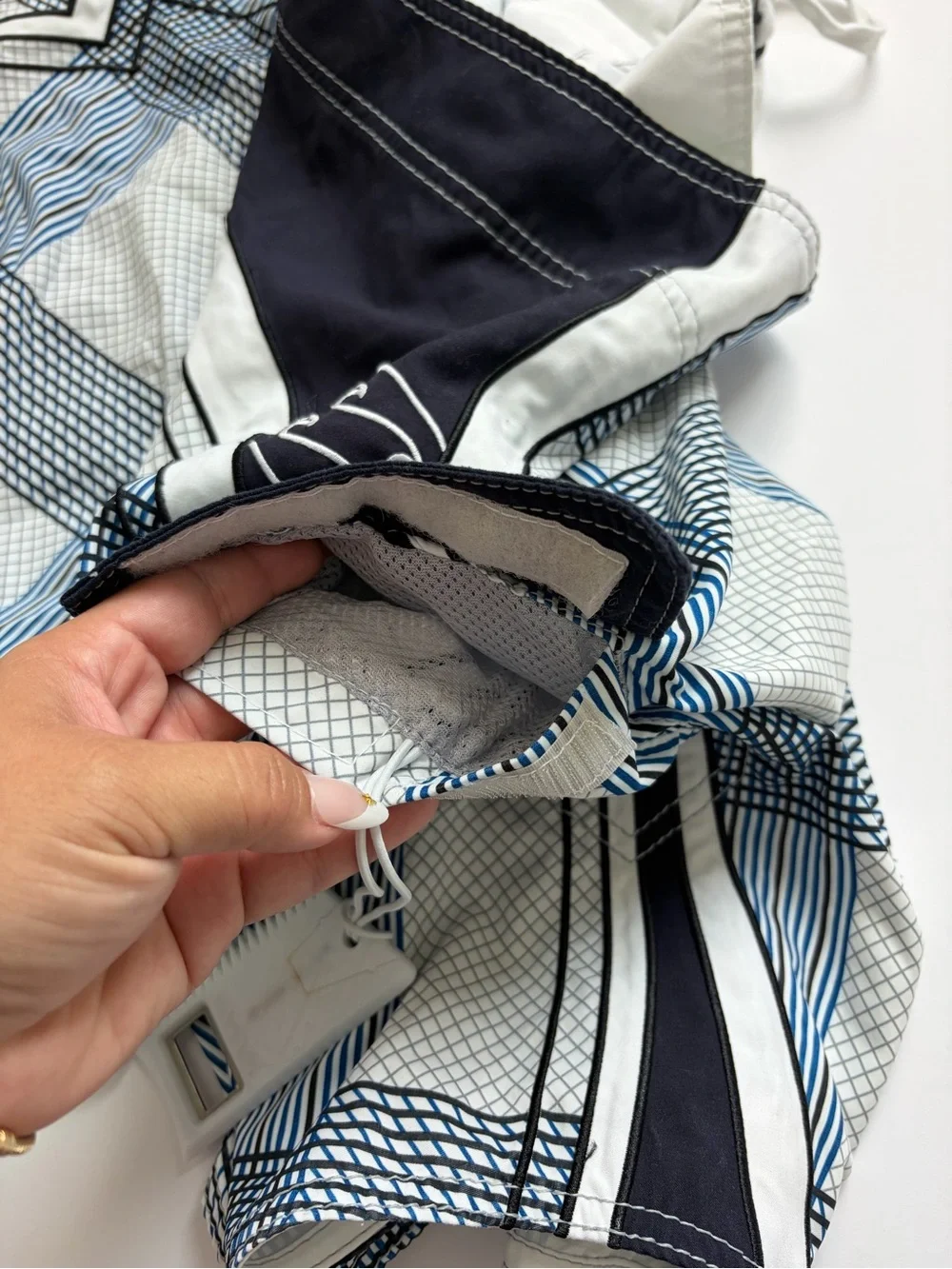 VTG Billabong Mark Occhilupo Men's Blue & White Plaid Swim Trunks